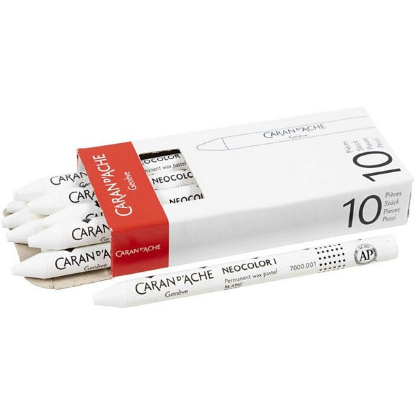 CARAN D’ACHE Neocolor I farvekridt 10 stk - White 001