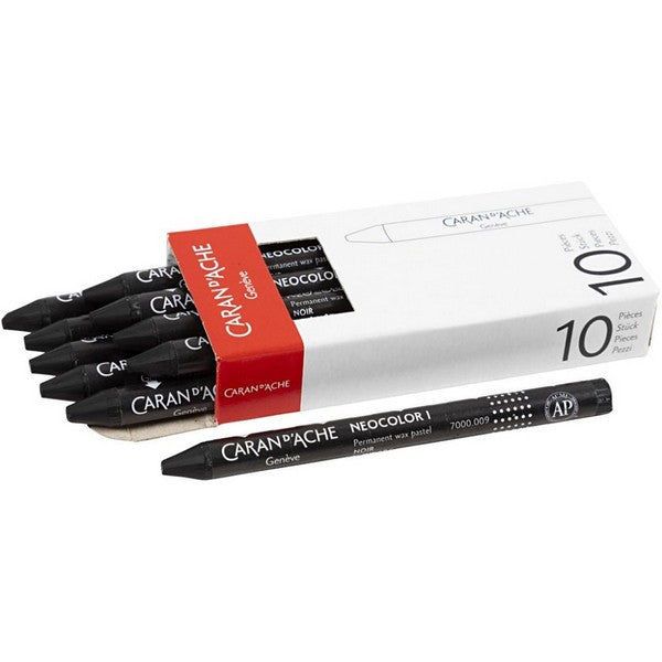CARAN D’ACHE Neocolor I farvekridt 10 stk - Black 009
