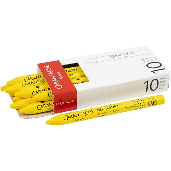 CARAN D’ACHE Neocolor I farvekridt 10 stk - Yellow 010