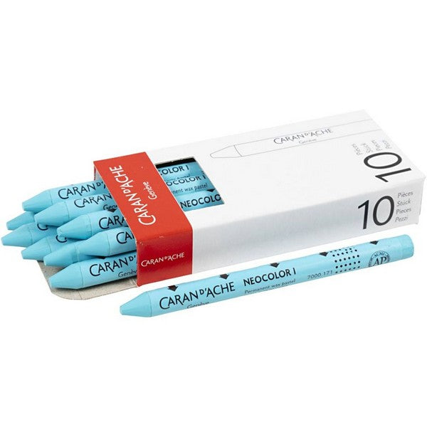 CARAN D’ACHE Neocolor I farvekridt 10 stk - Turquoise blue 171