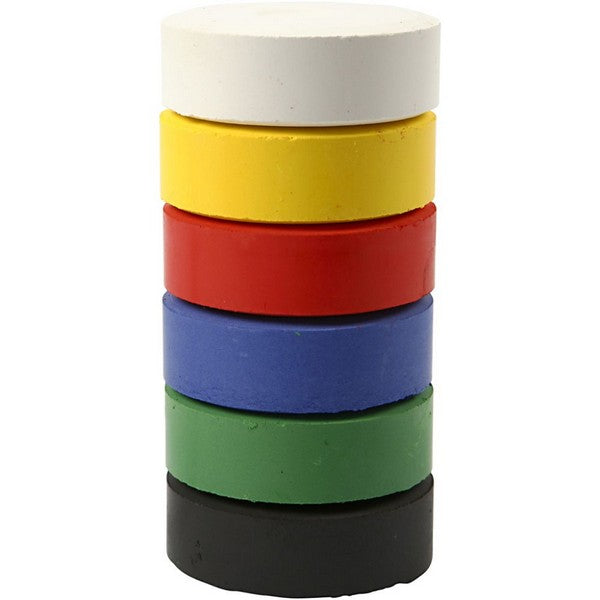 Vandfarve Ø57 mm 6 stk ass farver
