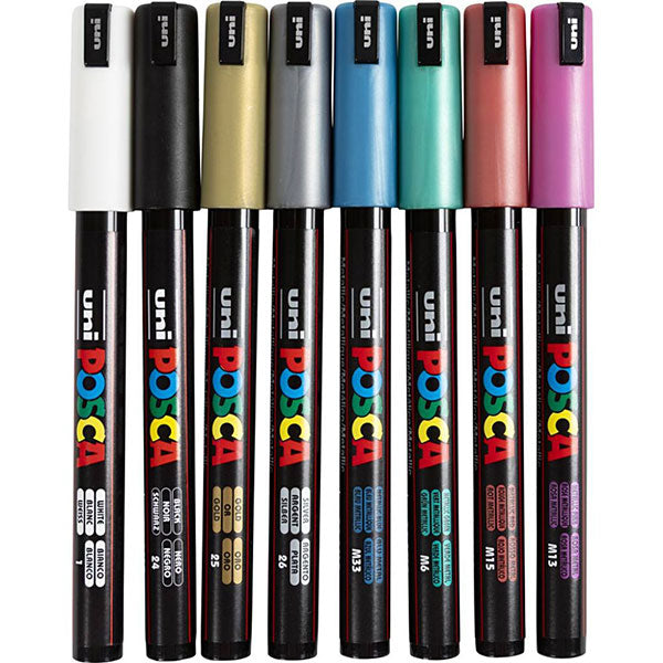 Posca tusch pakke PC-1MR extra-fine 8 ass metallic farver