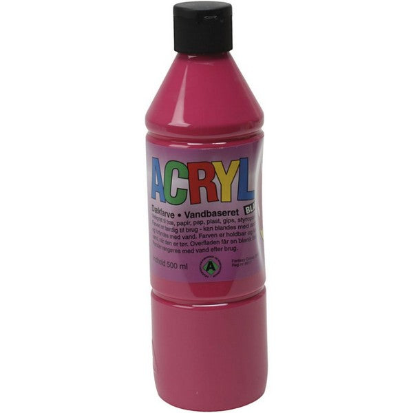 Akrylmaling blank 500 ml primær rød