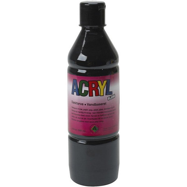 Akrylmaling blank 500 ml primær sort