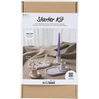 DIY Kit Resin støbning 3 lysestager>2 fade blå/lys pink/hvid