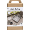 DIY Kit Resin støbning firkantet bakke terrazzo sort/hvid