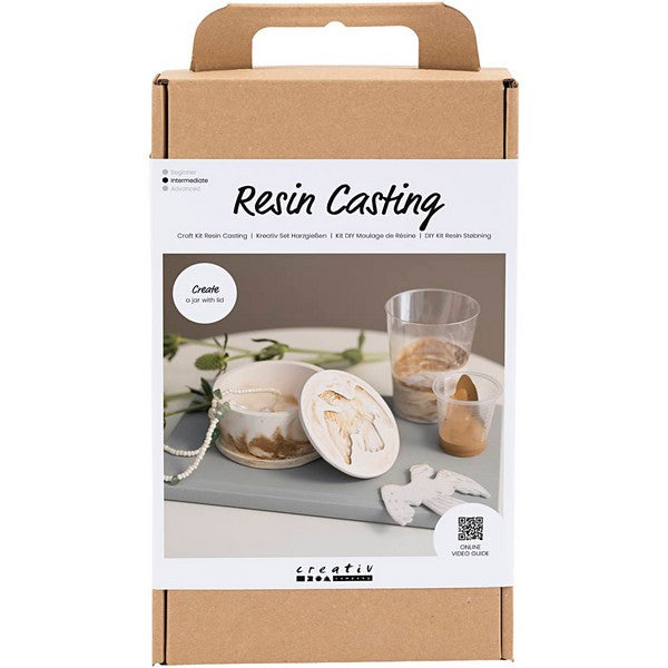 DIY Kit resinstøbning krukke med låg beige off white