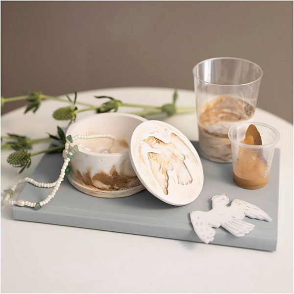 DIY Kit resinstøbning krukke med låg beige off white