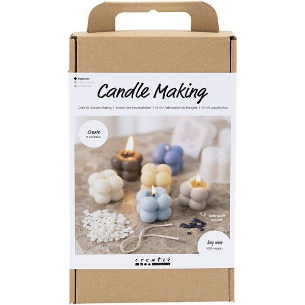 DIY Kit Lysstøbning Bubble soyalys 3 farver