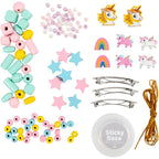 Mini DIY Kit smykker halskæde armbånd hårpynt lys blå lys rød gul