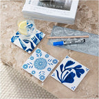 Mini DIY Kit dekoration porcelæns coasters blå