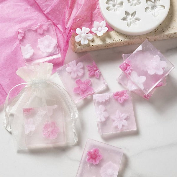 Mini DIY kit sæbefremstilling blomster rosa/pink