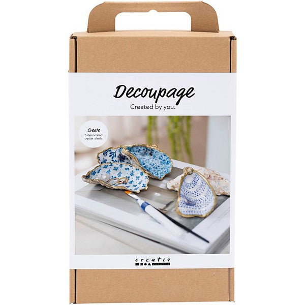 DIY Kit decoupage østersskaller blå