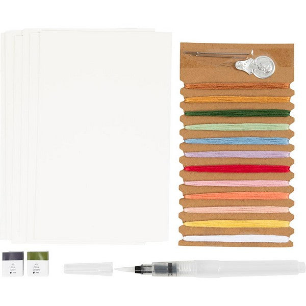 Mini DIY Kit broderi malerier med broderi ass farver