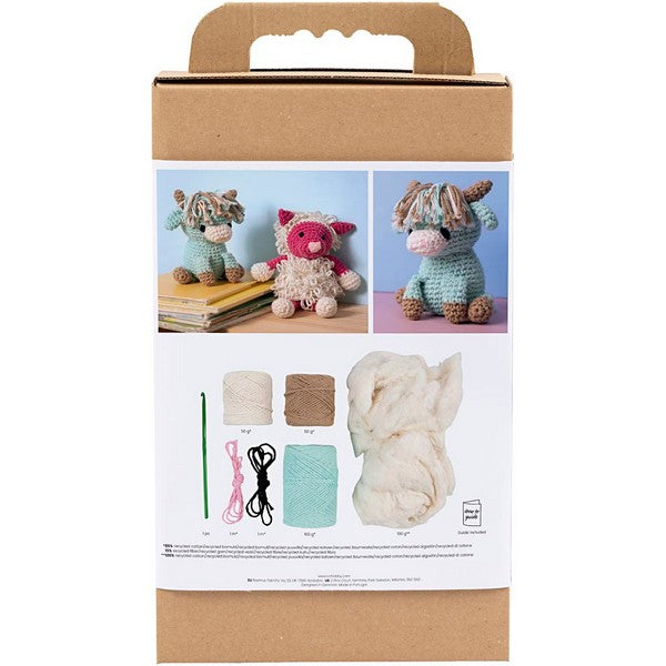 DIY Kit amigurumi ko beige mint