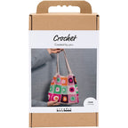 DIY Kit hækling farverig taske crème