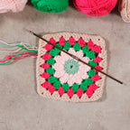 DIY Kit hækling farverig taske crème
