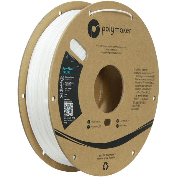 Polymaker PolyFlex TPU-95A Hvid 1,75 mm 750 gram