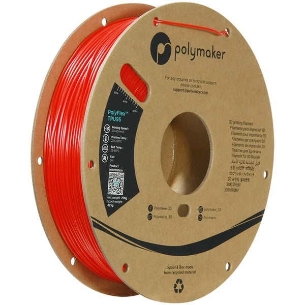 Polymaker PolyFlex TPU-95A Rød 1,75 mm 750 gram
