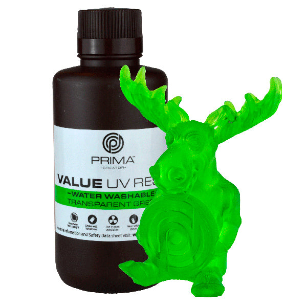 PrimaCreator Value resin vandvaskbar transparent grøn 500 ml