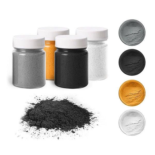 Artline Farvepigment pulver metallisk 4x20 gram guld>s?lv>sort og hvid