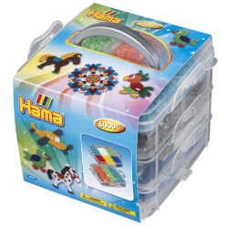 Hama opbevaringsboks lille inkl 6000 perler +3 plader