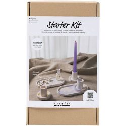 DIY Kit Resin støbning 3 lysestager, 2 fade blå/lys pink/hvid