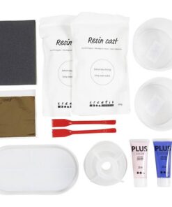 DIY Kit Resin støbning 3 lysestager, 2 fade blå/lys pink/hvid