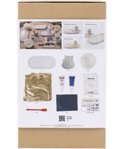 DIY Kit Resin støbning 3 lysestager, 2 fade blå/lys pink/hvid