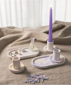 DIY Kit Resin støbning 3 lysestager, 2 fade blå/lys pink/hvid