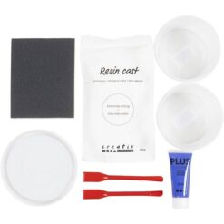 DIY Kit Resin støbning rund bakke blå/hvid