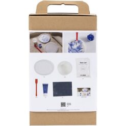 DIY Kit Resin støbning rund bakke blå/hvid