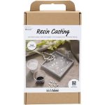 DIY Kit Resin støbning firkantet bakke terrazzo sort/hvid