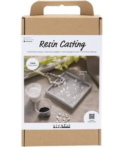 DIY Kit Resin støbning firkantet bakke terrazzo sort/hvid