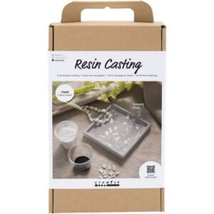 DIY Kit Resin støbning firkantet bakke terrazzo sort/hvid