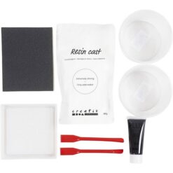 DIY Kit Resin støbning firkantet bakke terrazzo sort/hvid