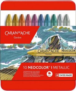 CARAN D’ACHE Neocolor I metallic farvekridt 10 stk ass