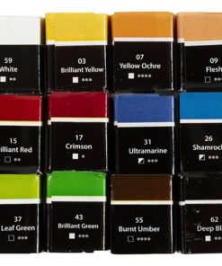 Art akvarelfarver 1/2 pan 12 ass farver