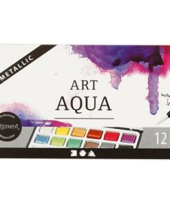 Art akvarelfarver 1/2 pan 12 ass metallicfarver
