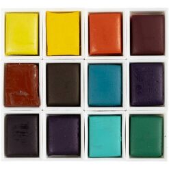 Art akvarelfarver 1/2 pan 12 ass blomster og landskaber farver