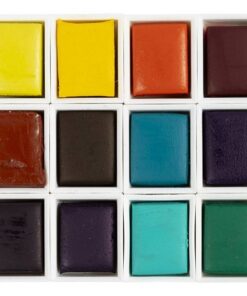 Art akvarelfarver 1/2 pan 12 ass blomster og landskaber farver