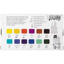 Art akvarelfarver 1/2 pan 12 ass blomster og landskaber farver