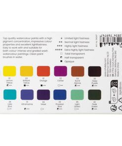 Art akvarelfarver 1/2 pan 12 ass blomster og landskaber farver