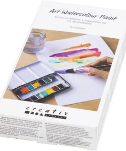 Art akvarelfarver 1/2 pan 12 ass blomster og landskaber farver