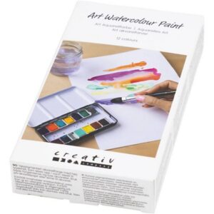 Art akvarelfarver 1/2 pan 12 ass blomster og landskaber farver