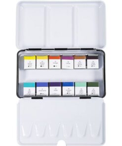 Art akvarelfarver 1/2 pan 12 ass blomster og landskaber farver