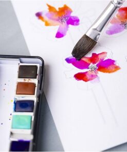 Art akvarelfarver 1/2 pan 12 ass blomster og landskaber farver