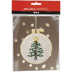 DIY mini kit broderi juletræ