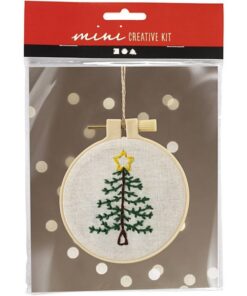 DIY mini kit broderi juletræ