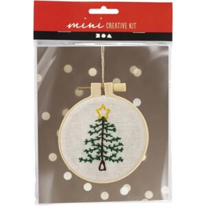 DIY mini kit broderi juletræ